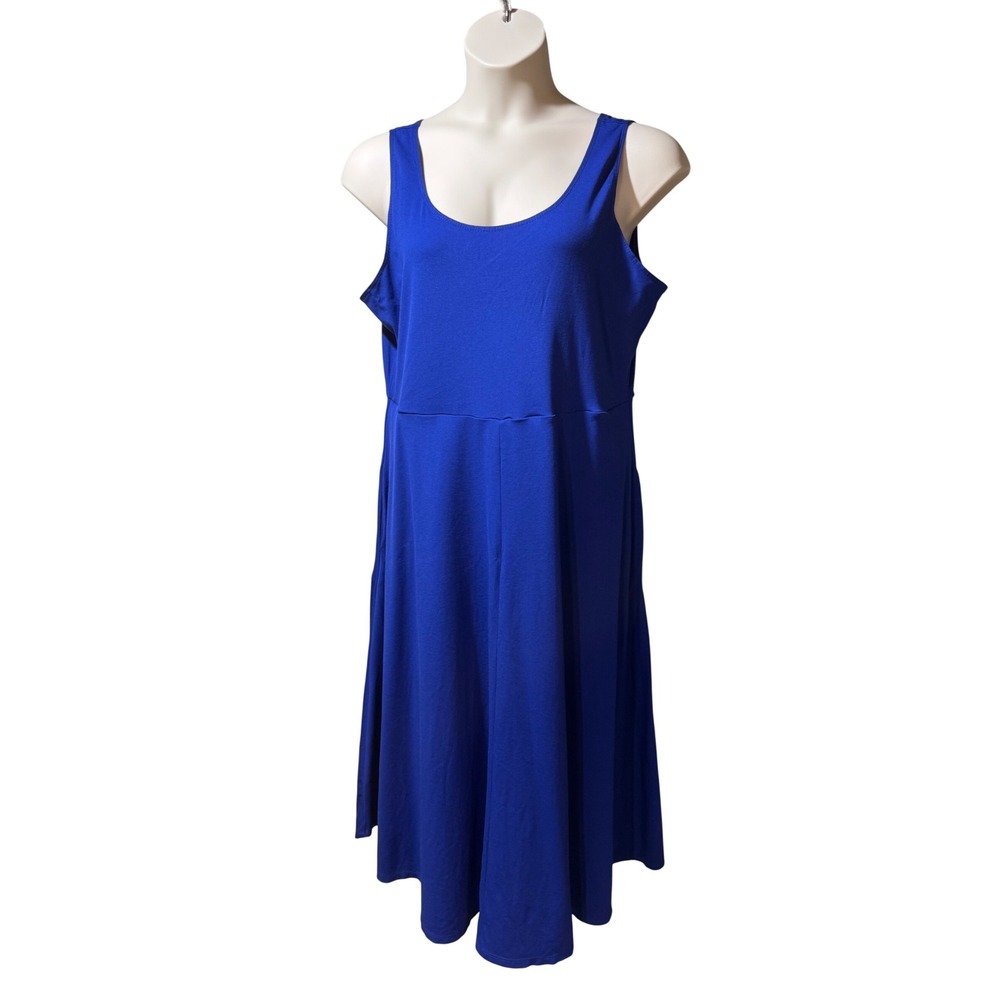 Sleeveless Royal Blue A-Line Dress